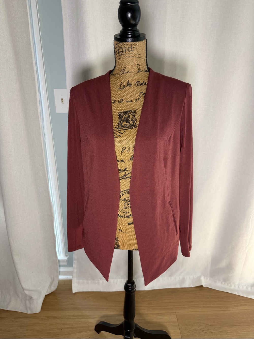 BCBGeneration Open-Front Cardigan - Burgundy